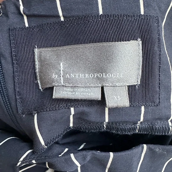 Anthropologie Navy Striped Cocktail Dress - Picture 6 of 6